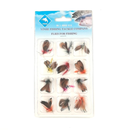 Set de 9 Señuelos Mosca para Pesca con Ala