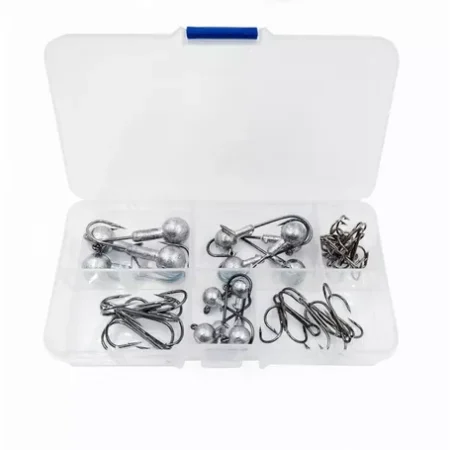 Caja De Anzuelos Boyas Y Triples De Acero De Alto Carbono