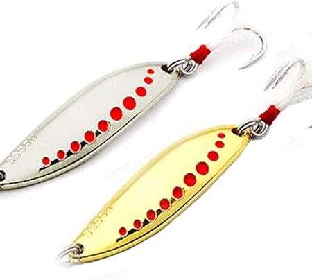 Cuchara Plata 80gm Con Anzuelo Priple Con Pluma, Salmon