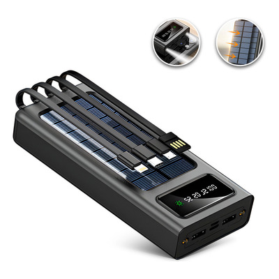 Power Bank 25000 mAh, batería Externa Solar de Carga rápida, Cargador portátil